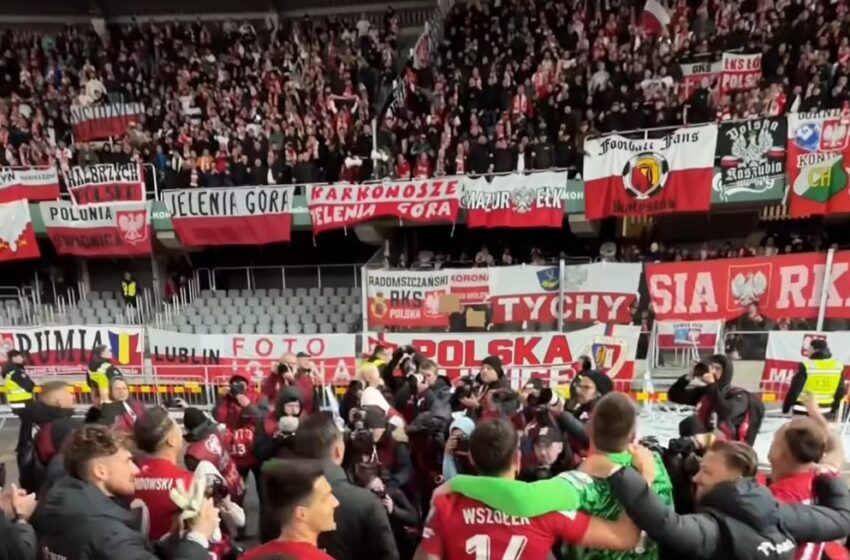  Karkonosze na biało-czerwono! Kibice z Jeleniej Góry wspierali reprezentację Polski w Kownie